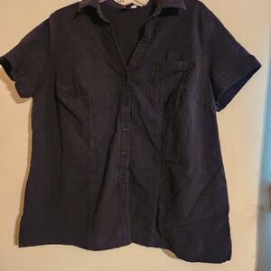 Black White Stag size 2X button down blouse